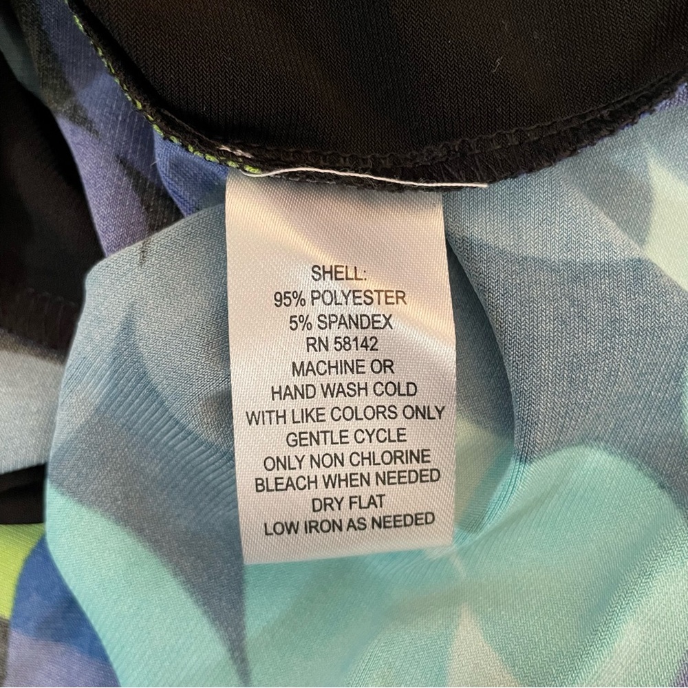 London Times Geometric Leaf Print Dress Size 8 NWT Blue Green Mini Shift 60s Mod - Picture 5 of 5
